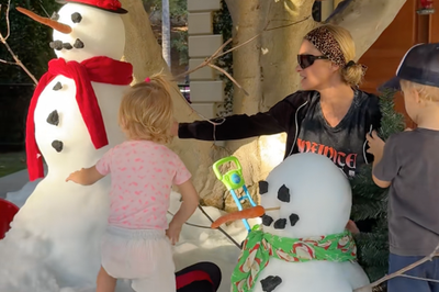 Paris Hilton puts up Christmas decorations for her children in August