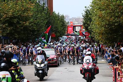 Vuelta a España resumes from stage 12 start as planned, one day on from pro-Palestine protests halting the race in Bilbao
