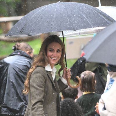 Princess Kate Returns From Summer Break in a Tweed Blazer and Suede Loafers Made for Fall Workwear