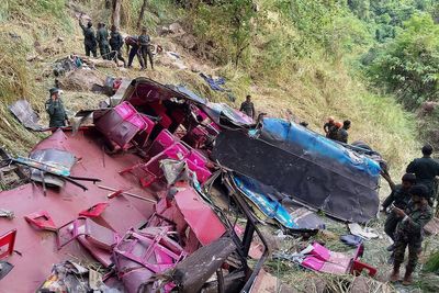 A passenger bus skids off a cliff in Sri Lanka, killing 15 and injuring 16 others