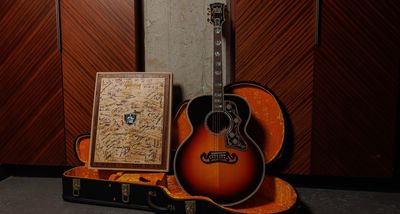 “Crafted from 1.2oz of solid 18K gold, the hand-engraved crown is set with nine natural diamonds”: Gibson gives the “King of the Flat-Tops” a whole new meaning with the release of the $99,999 SJ-200 Monarch #100 Brazilian Rosewood