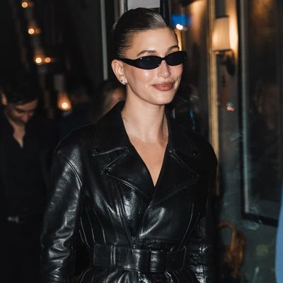 Hailey Bieber's Madonna-Coded Teal and Black Color Combination Will Start an '80s Style Revival