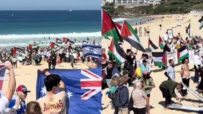 Tensions Erupt On Bondi Beach Between Pro-Palestine Group And Counter-Protestors