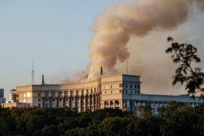 Russian drone attack kills four and hits government building in Kyiv
