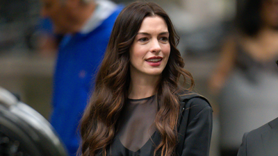 Anne Hathaway's latest ensemble indicates that sheer is still a key trend going into next season