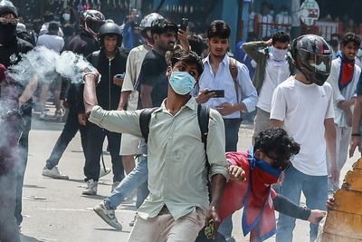 Tear gas and water cannons fired at Nepal social media ban protests