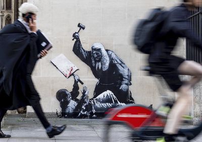Banksy mural shows judge beating protester amid Palestine Action crackdown