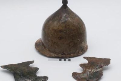 ‘Extraordinary’ Roman helmet from scene of ancient sea battle unearthed in Mediterranean