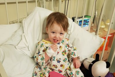 Toddler diagnosed with inoperable brain tumour before going blind ‘overnight’