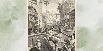 Gin Lane by William Hogarth is a critique of 18th-century London’s growing funeral trade