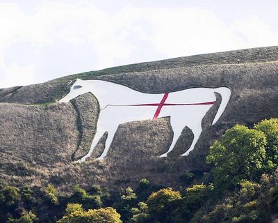 St George’s cross appears on Westbury white horse monument