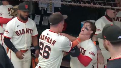 Giants Rookie Outfielder Has a Really Intense Celebration You Shouldn’t Try at Home