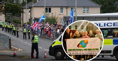 Scottish hotel protest group pictured with far-right organisers in England