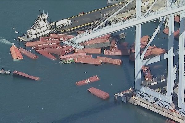 More than 60 containers litter sea after falling off ship in Long Beach port