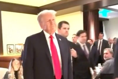 Moment Trump’s cabinet dinner at DC restaurant gatecrashed by pro-Palestine protesters