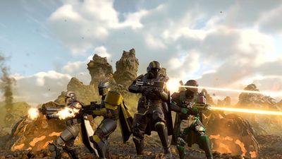 Arrowhead CEO says a Helldivers 2 Fortnite crossover is "not a priority" right now, "but who knows one day. FN is cool. And quite big"