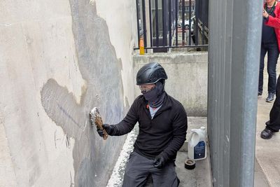 Work to remove Banksy mural at Royal Courts of Justice resumes
