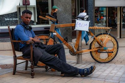 'I don't have any air in the tyres and I can't change gears' – meet the man cycling the length of the UK on a homemade wooden bike
