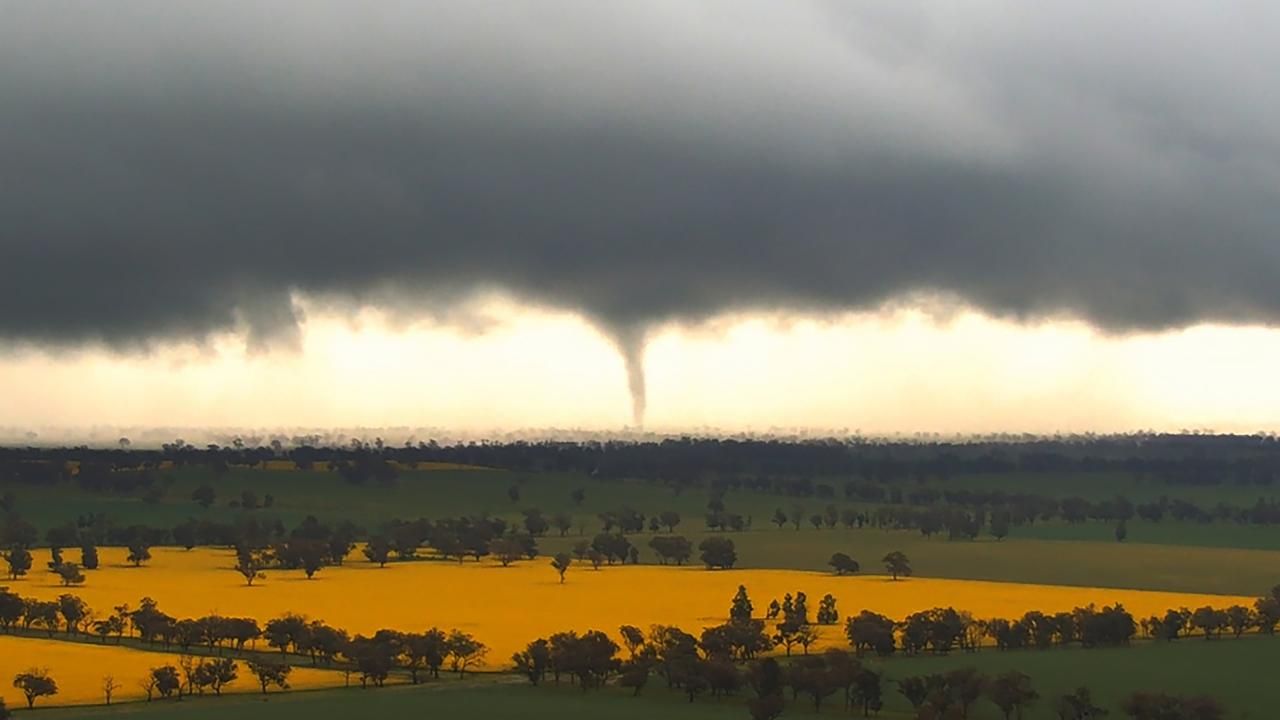 Tornado appears during heavy rain and wild winds