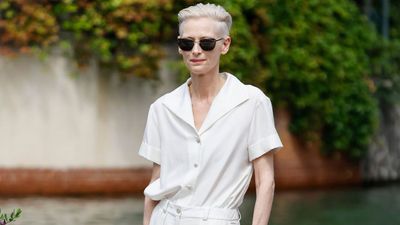 Tilda Swinton's all-white look is effortlessly stylish. Summer might be over, but this hue lives on
