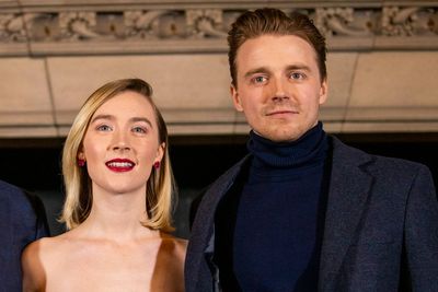 Saoirse Ronan and Jack Lowden welcome first child together as they're spotted with pram in London