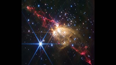 James Webb Space Telescope images enormous star shooting out twin jets 8 light-years long
