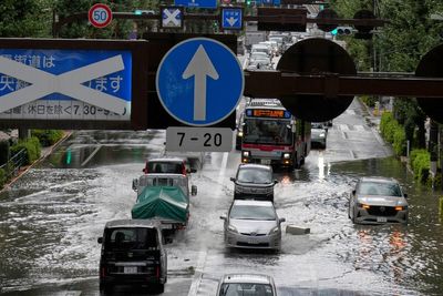 Parts of Japan receive 100mm of rain in an hour