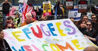 Anti-immigration protesters met with counterdemonstration in Falkirk