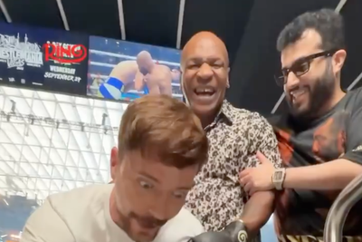 Mike Tyson floors YouTube star MrBeast with crushing punch at Canelo v Crawford