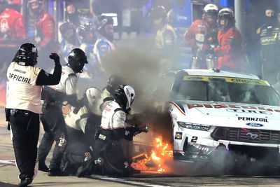 On fire and inhaling smoke, Austin Cindric barely escapes playoff elimination