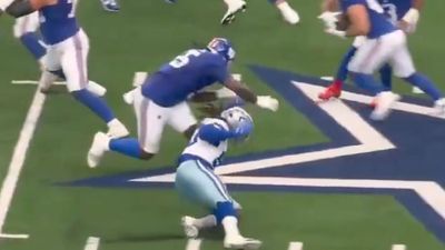 Giants OT Committed the Strangest Penalty While Trying to Block Cowboys Rusher