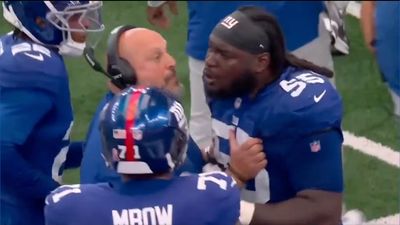Giants OT James Hudson Flipped Out After Being Benched Following Four Penalties