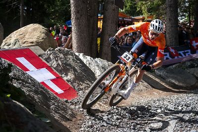 Mathieu van der Poel fades in mountain bike World Championships as Alan Hatherly retains men’s XCO title