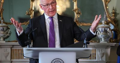 John Swinney welcomes Nintendo executive Satoru Shibata at Edinburgh gaming summit
