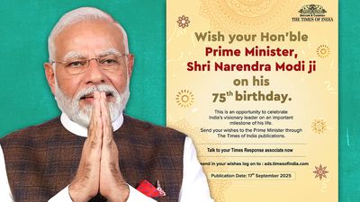 For Modi’s 75th, Times of India becomes a greeting card