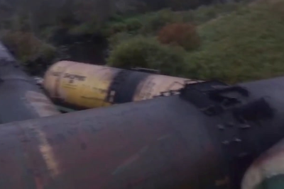 Ukrainian saboteurs blow up Russian railway tracks and derail trains