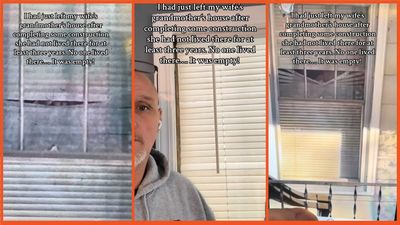 Ghost, demon, or squatter? Man spots something watching him through blinds of empty house but TikTok can’t decide what it is