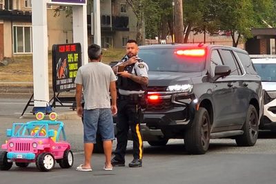 Man arrested for driving child-size pink Barbie Jeep during morning rush hour
