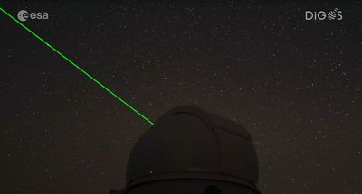 These 2 European telescopes use lasers to track potentially dangerous space junk (video)
