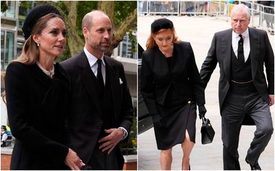 King, William, Kate and Andrew among royals at Duchess of Kent’s funeral - as Queen missing due to illness
