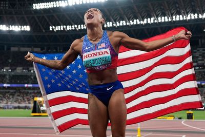 Long jumper Tara Davis-Woodhall explains tears during national anthem: 'I do believe in my country'
