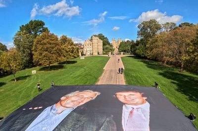 'World’s largest’ photo of Epstein and Trump unveiled at Windsor Castle ahead of US President's state visit