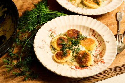 Dinner dumplings: Alice Zaslavsky’s savoury syrniki with caraway and caramelised onion – recipe