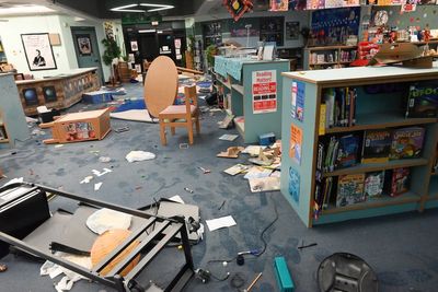 Two boys who caused $50,000 worth of damage to an elementary school library turned in by their moms, police say