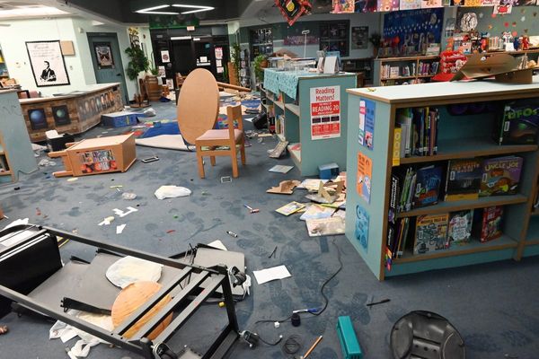 Two boys who caused $50,000 worth of damage to an elementary school library turned in by their moms, police say