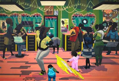 Kerry James Marshall review – astonishing visions of black America, from bar-room boozers to families in space
