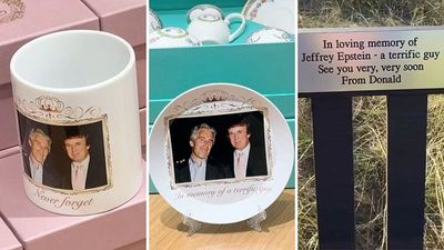 UK protesters get creative with Trump-Epstein merch and plaques