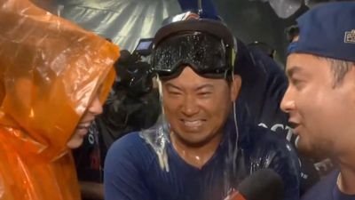 Shota Imanaga Had Priceless Reaction to Champagne Bath After Cubs Clinch Playoff Spot