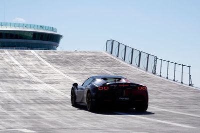 The man trying to break a world record in an Italian supercar on top of a boat