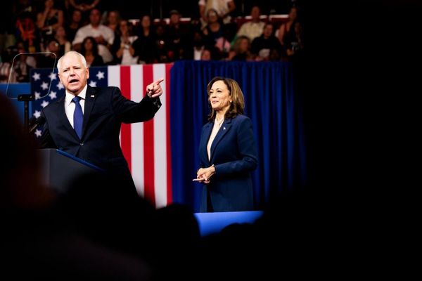 Kamala Harris tells of dismay as Tim Walz ‘fumbled’ debate answer in book